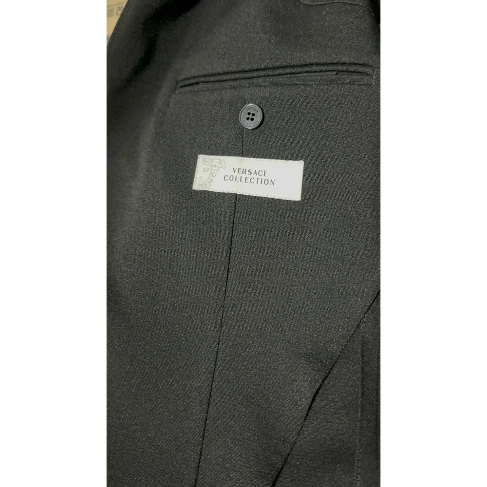 Versace Collection Men's Black Blazer Medusa Patch EU‎ 48 US 38 New